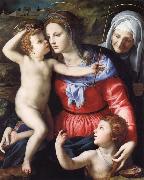 Agnolo Bronzino The Madonna and Child with Saint John the Baptist and Saint Anne oil painting on canvas